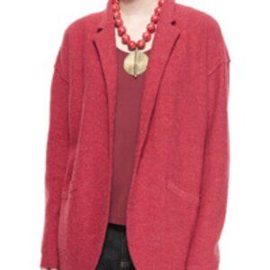 Eileen Fisher 100% Merino Wool Soft Red Casual Blazer Jacket | Women's Small P
